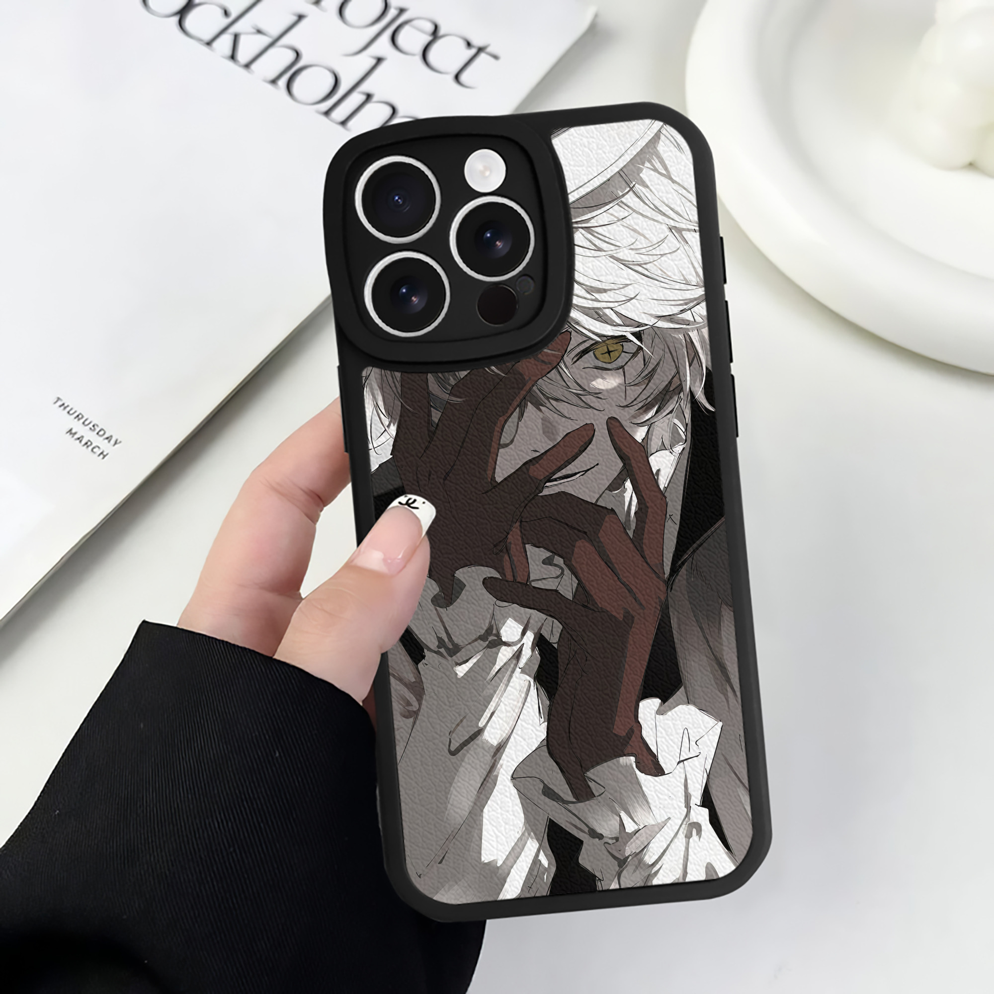 （画像用） 文豪ストレイドッグス Bungo Stray Dogs 【iPhone 16シリーズ対応】シリコンスマホケース（レザー調） 材質：シリコン